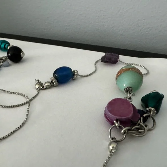 22" Lane Bryant glass bead silver tone necklace - Picture 8 of 11
